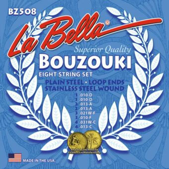 La Bella L-BZ508 snarenset bouzouki. stainless steel wound