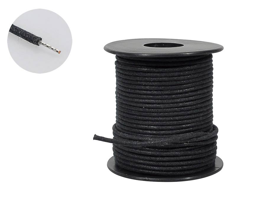 Boston PBW50/BK USA made waxed cotton braided push back wire