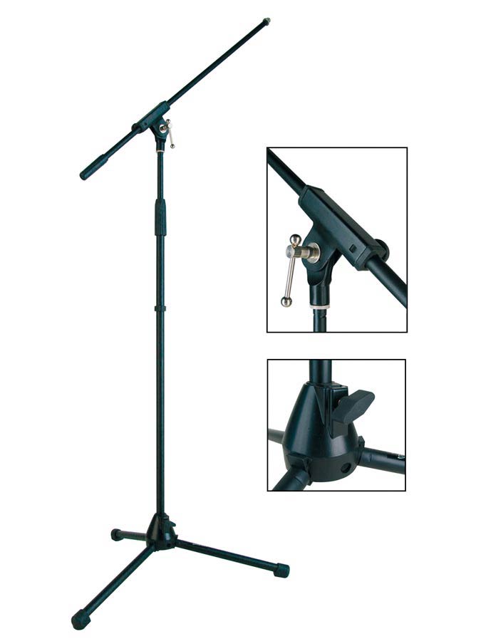 Boston MS-1400-BK microfoonstatief met hengel en in hoogte verstelbaar 94-168cm