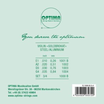 Optima 1000-34 snarenset viool 3/4