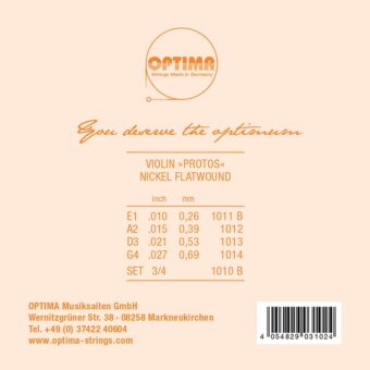 Optima 1010-34 snarenset viool 3/4