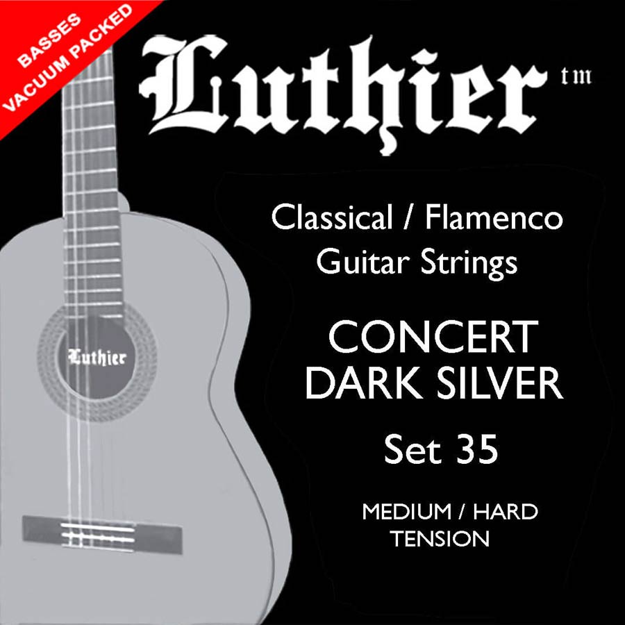 Luthier L-35 snarenset klassiek Concert Dark Silver