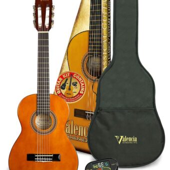 Valencia VC101K klassieke gitaar pakket: 1/4 gitaar met gigbag en clip tuner