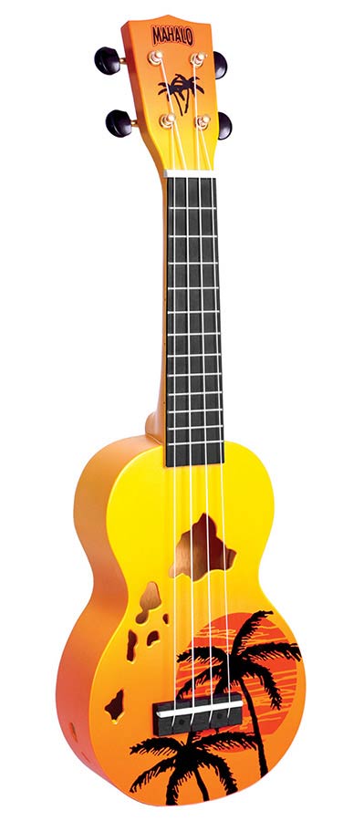 Mahalo MD1HAORB ukelele “Hawaii” met tas