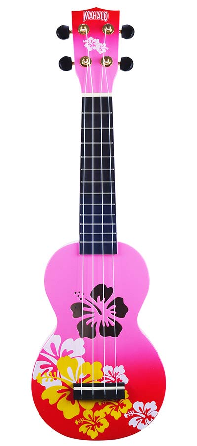 Mahalo MD1HBRDB ukelele “Hibiscus” met tas