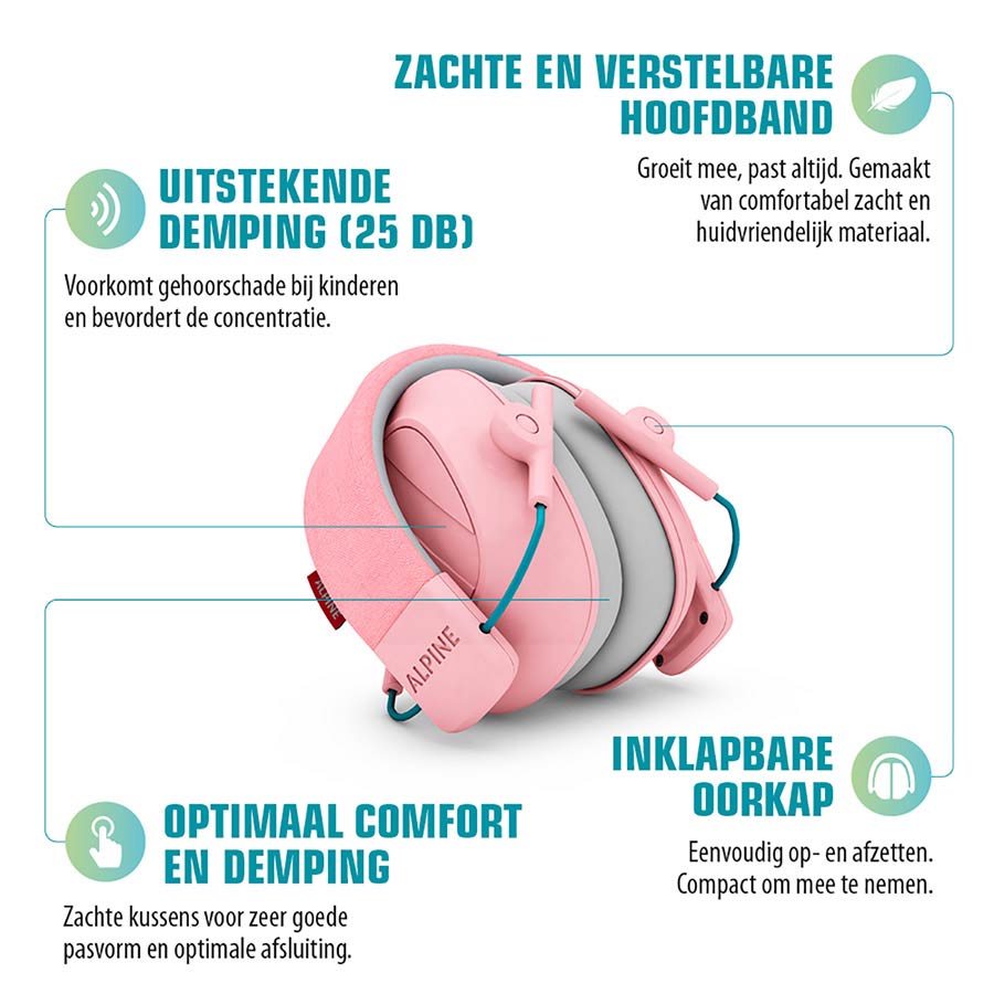Alpine Hearing Protection ALP-MUFF/PK Muffy Kids oorkappen voor kinderen - Afbeelding 4