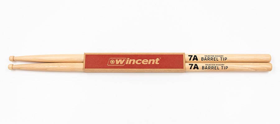 Wincent W-7ABT paar hickory drumstokken 7A BARREL TIP - Afbeelding 3