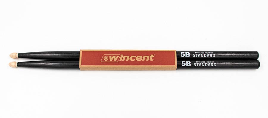 Wincent W-5BCB paar hickory drumstokken 5B BLACK - Afbeelding 3
