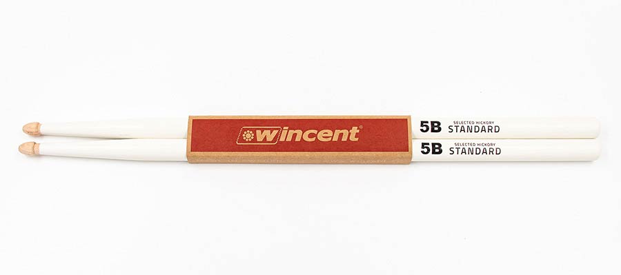 Wincent W-5BCW paar hickory drumstokken 5B WHITE - Afbeelding 3