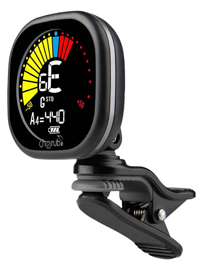 Cherub WST-675/BK oplaadbaar chromatisch stemapparaat (ook modes gitaar-basgitaar-ukelele)